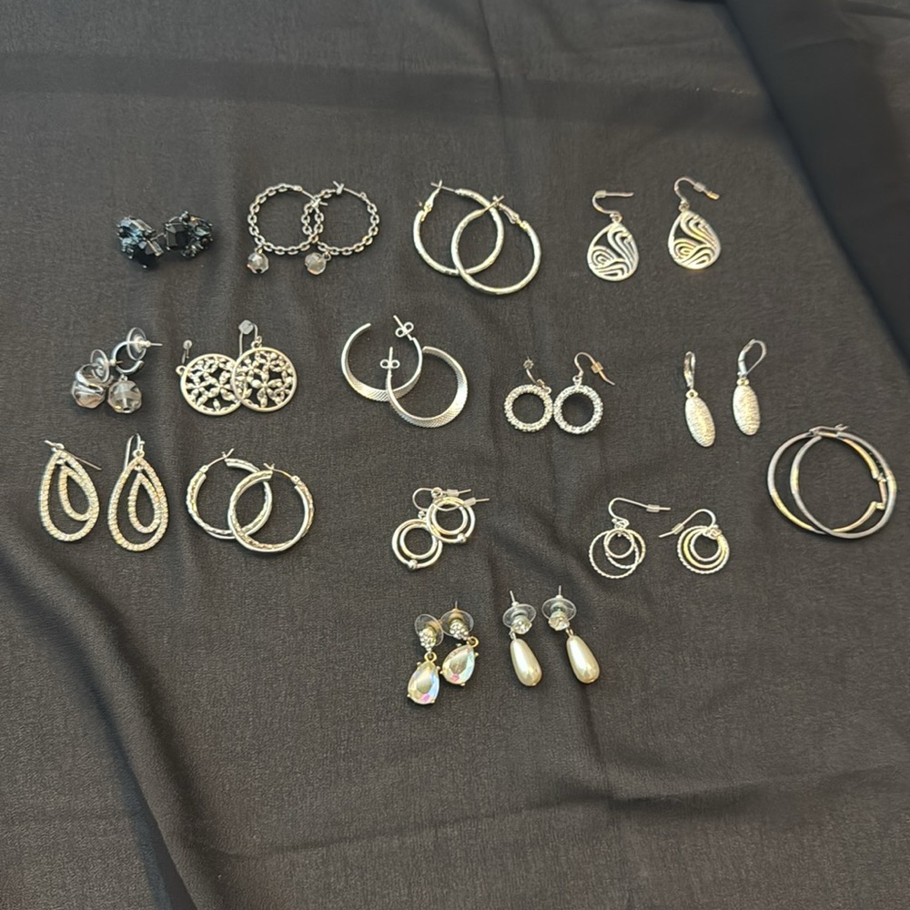 Silver Hoop and Drop Earrings Collection